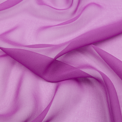 Premium Bright Purple Silk Chiffon | Mood Fabrics