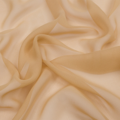 Premium Latte Silk Chiffon | Mood Fabrics