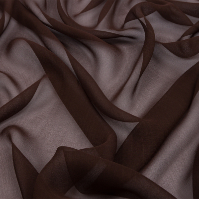 Premium Dark Brown Silk Chiffon | Mood Fabrics