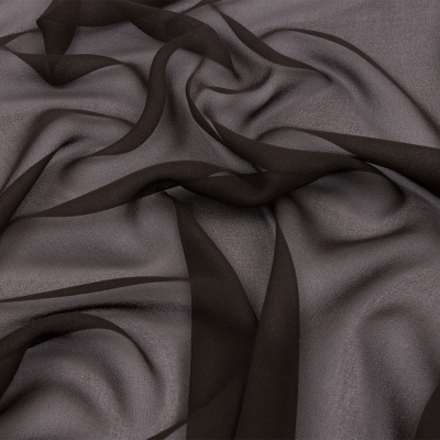 Premium Deep Charcoal Silk Wide Chiffon | Mood Fabrics