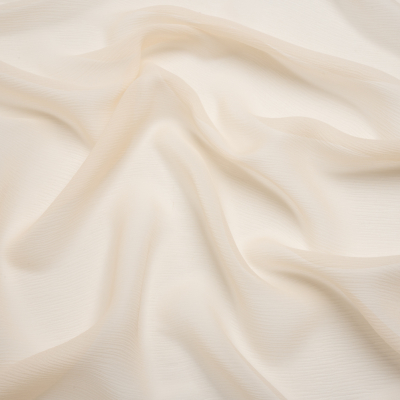 Premium Cream Pink Silk Crinkled Chiffon | Mood Fabrics