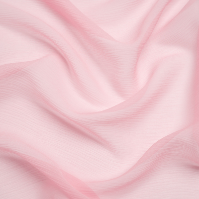 Premium Candy Pink Silk Crinkled Chiffon | Mood Fabrics