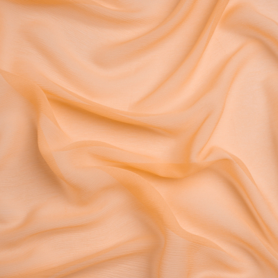 Crinkled Silk Chiffon - Peach - Premium Collection | Mood Fabrics