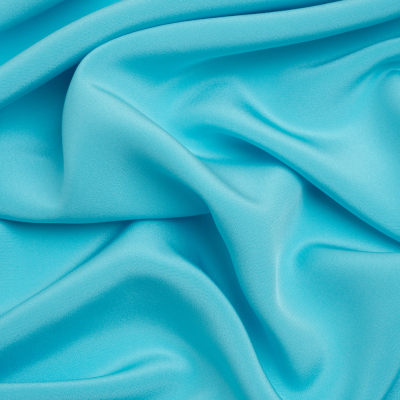 Premium Angel Blue Silk 4-Ply Crepe | Mood Fabrics