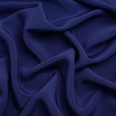 Premium Estate Blue Silk 4-Ply Crepe | Mood Fabrics