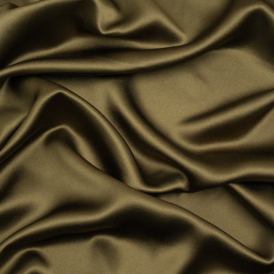 Silk Crepe Back Satin - Olive Green - Premium Collection | Mood Fabrics