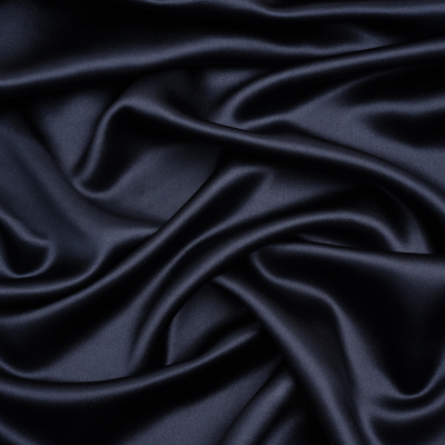 Premium Navy Silk Crepe Back Satin | Mood Fabrics