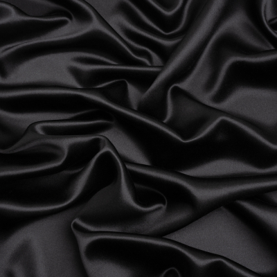 Premium Black Silk Crepe Back Satin | Mood Fabrics