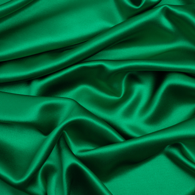 Premium Kelly Green Silk Crepe Back Satin | Mood Fabrics