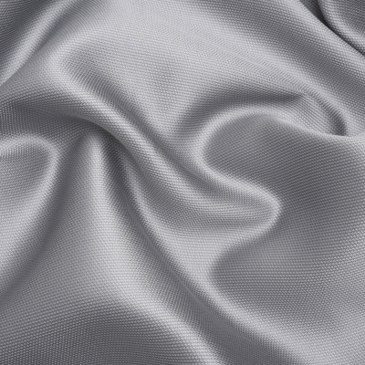 Premium Italian Gray Dawn Polyester and Silk Mikado Pique | Mood Fabrics