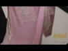 Mood Fabrics Pink and White Fancy Paisley Polyester and Rayon Jersey #430014 | Mood Fabrics