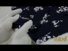 Mood Fabrics Navy, White and Lilac Floral Stretch Rayon Jersey #428902 | Mood Fabrics