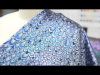 Mood Fabrics 312784 Metallic Imperial Blue Scaled Brocade with Multicolored Striped Backside | Mood Fabrics