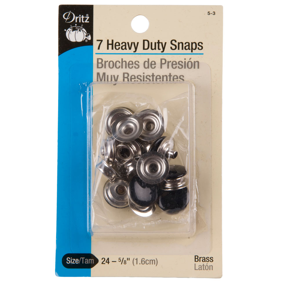 Dritz Heavy Duty Brass Snaps Size 24-5/8 - 7ct - Heavy Duty Snaps