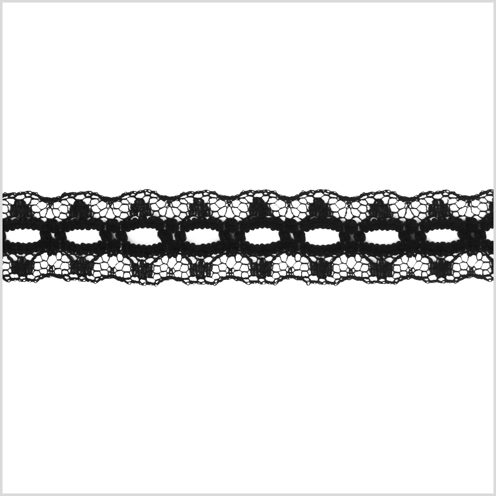 Circle Pattern Novelty Netting with Metallic Chenille Detailing - Black
