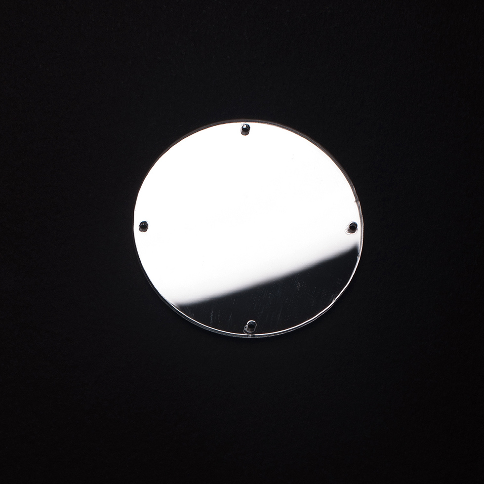 Silver Laminate 4-Hole Round Plastic Mirror - 80L/50.8mm