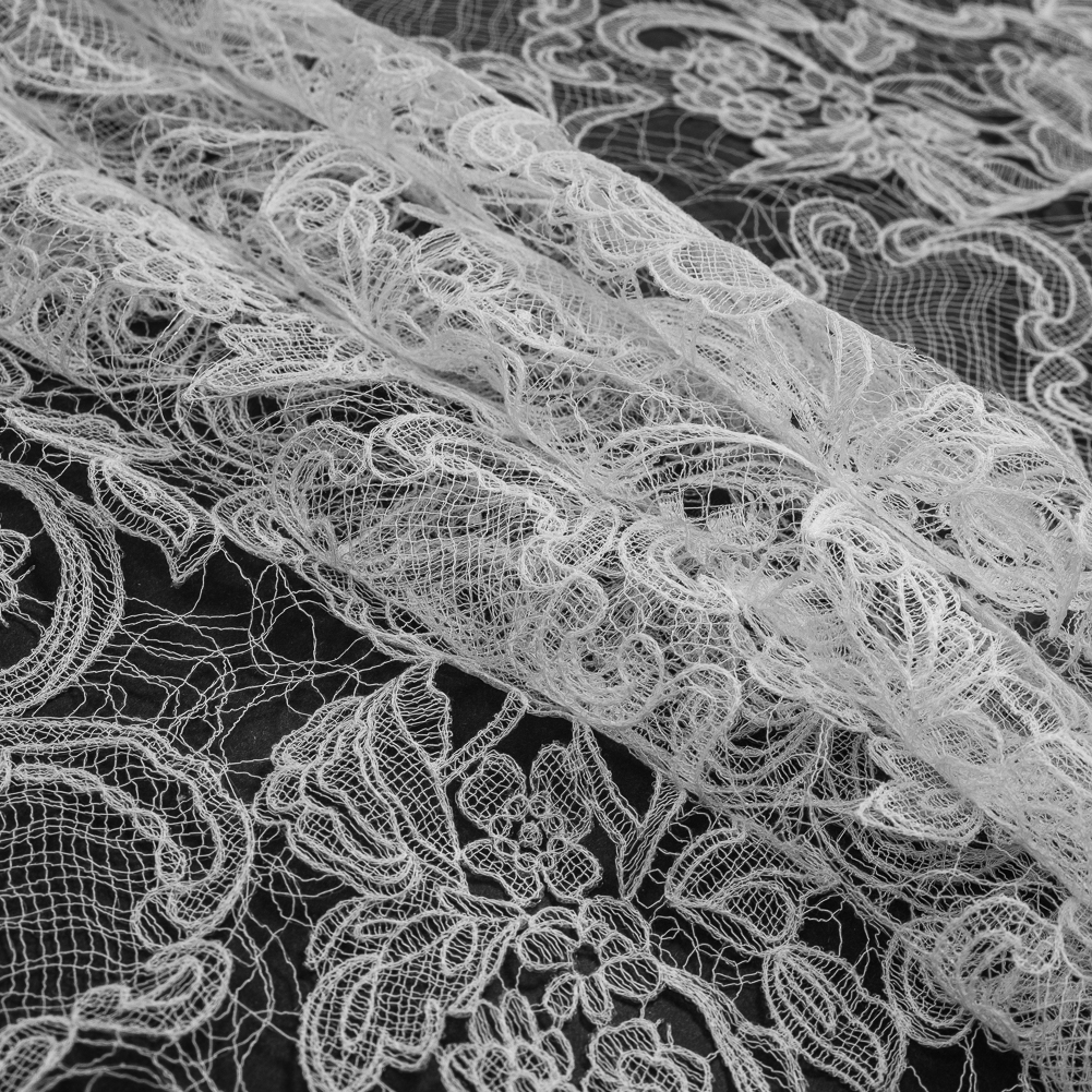 White Couture Floral Lace - Lace - Other Fabrics - Fashion Fabrics