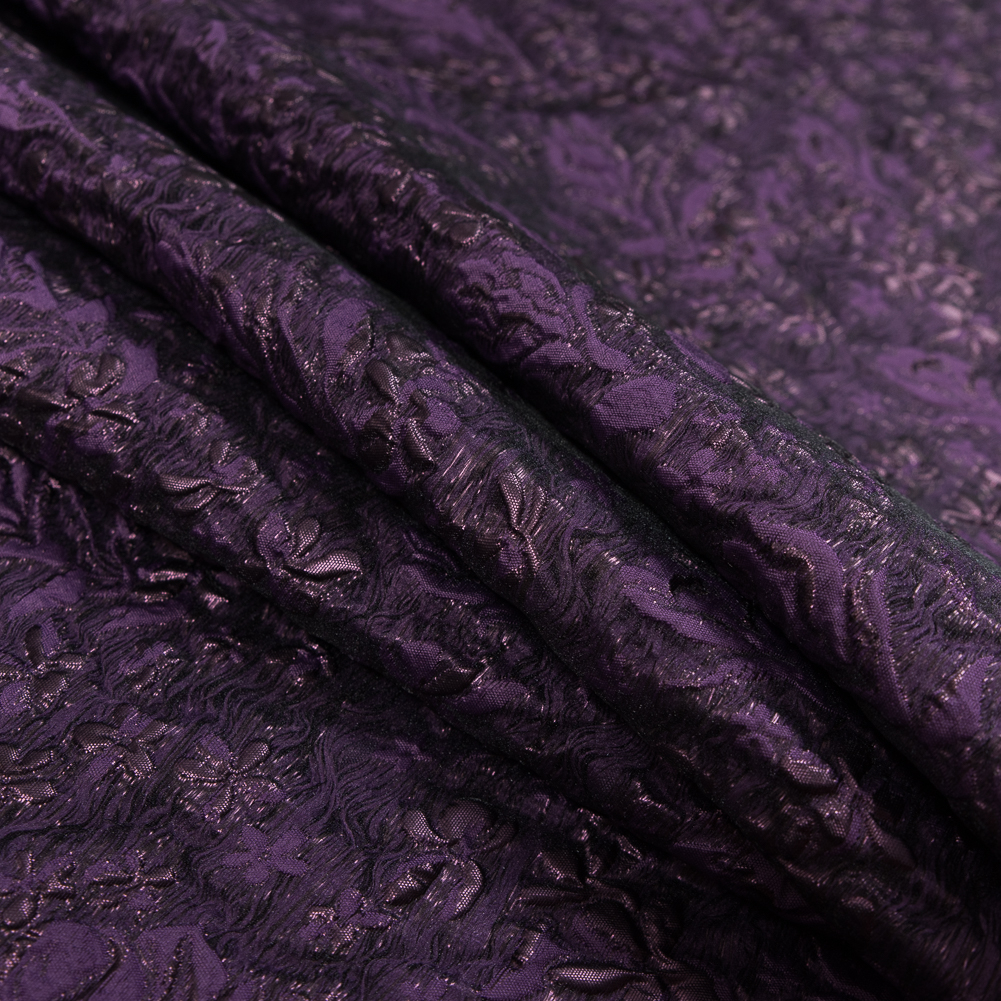Regal Purple Luxury Floral Metallic Brocade - Lame & Metallic - Other ...