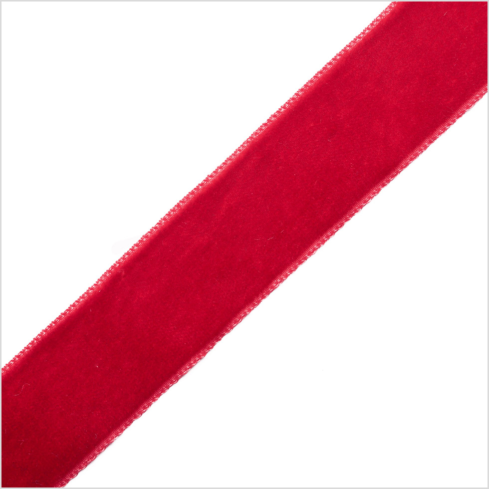 Dark Red Single Face Velvet Ribbon - 7/8
