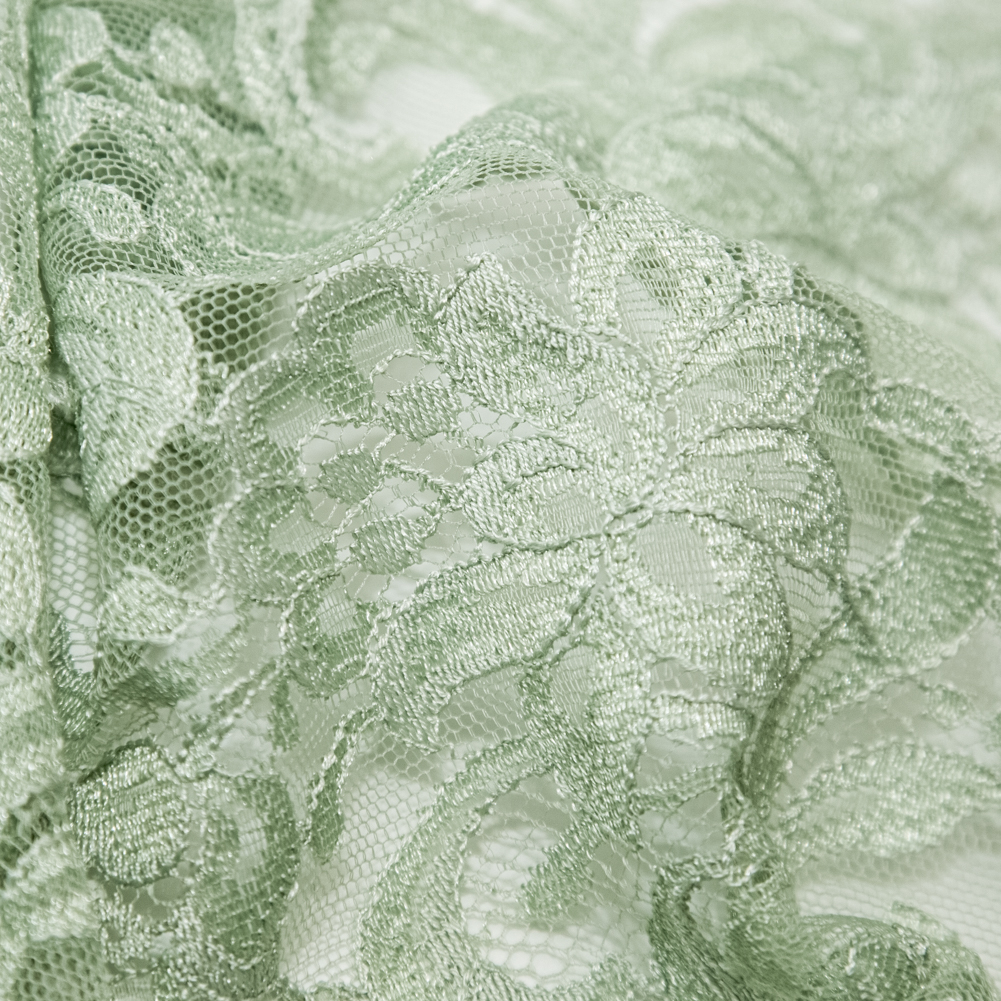 Celadon Green Floral Scalloped-Edge Eyelash Lace - Web Archived