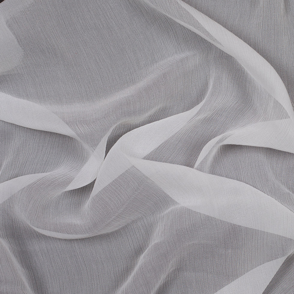 Mood Fabrics Oscar de La Renta White Crinkle Silk Chiffon