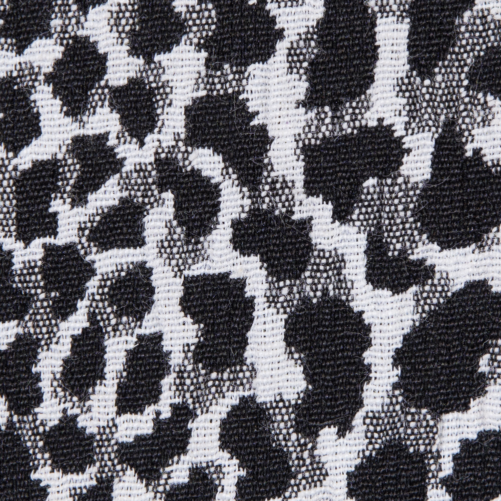Black and White Cheetah Patterned Stretch Jacquard - Stretch Cotton ...