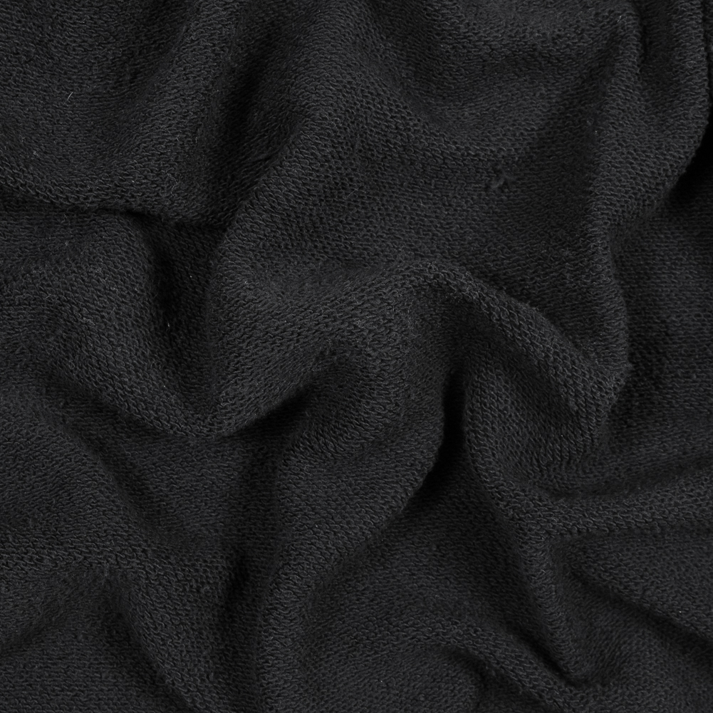 Black Thick Cotton French Terry - Terry - Jersey/Knits - Fashion Fabrics