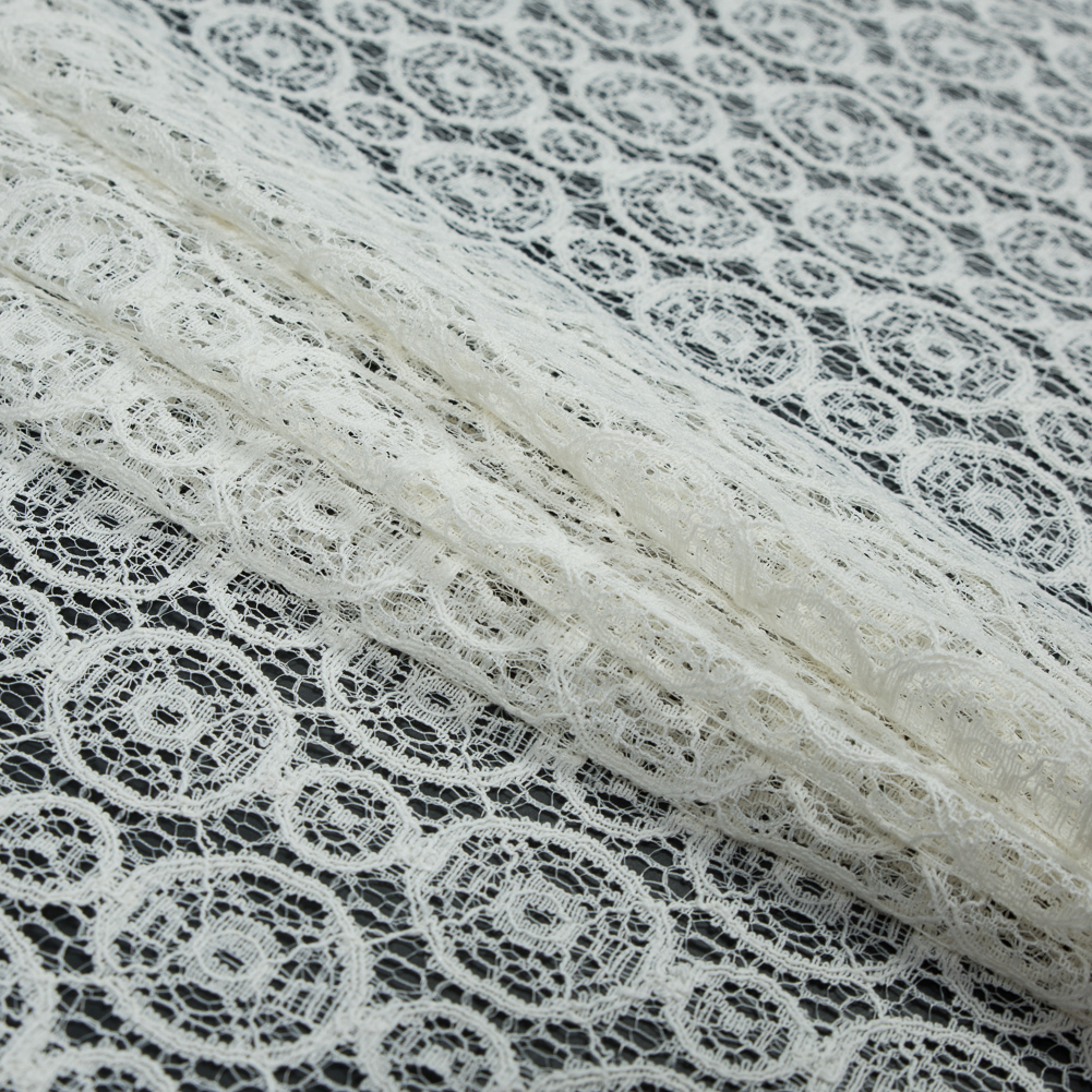 Ivory Geometric Crochet Lace - Lace - Cotton - Fashion Fabrics