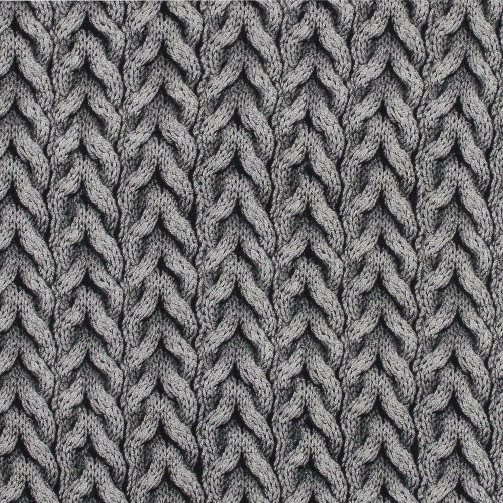 Gray Chunky Knit Printed Soft Rayon Woven - Woven - Rayon - Fashion Fabrics