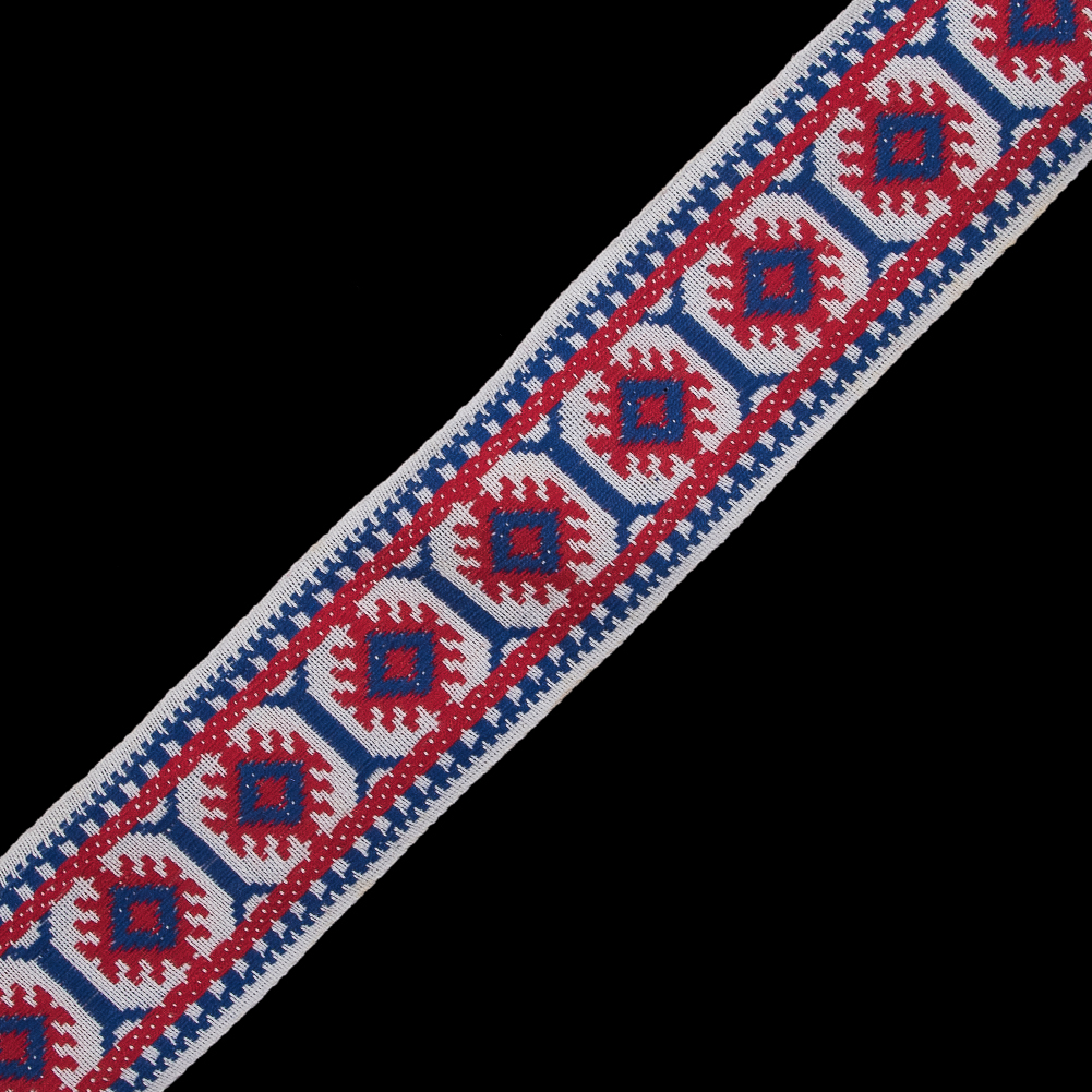 Red, White and Blue Jacquard Ribbon - 2 - Jacquard - Ribbons - Trims