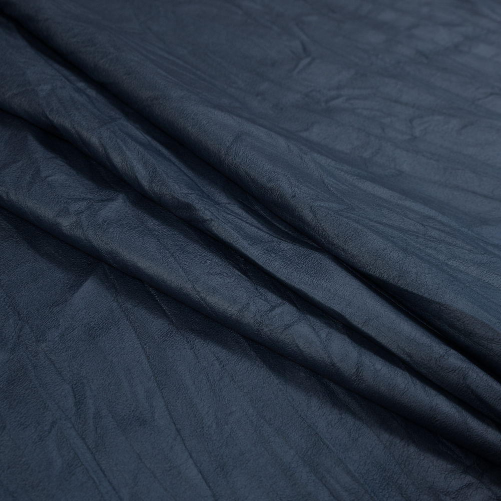 Navy Laminated and Wrinkled Faux Suede - Laminated & Waxed - Other ...