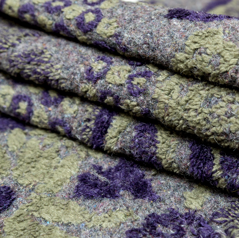 Italian Green and Purple Pattern Play Chunky Wool Knit - Wool Knits ...