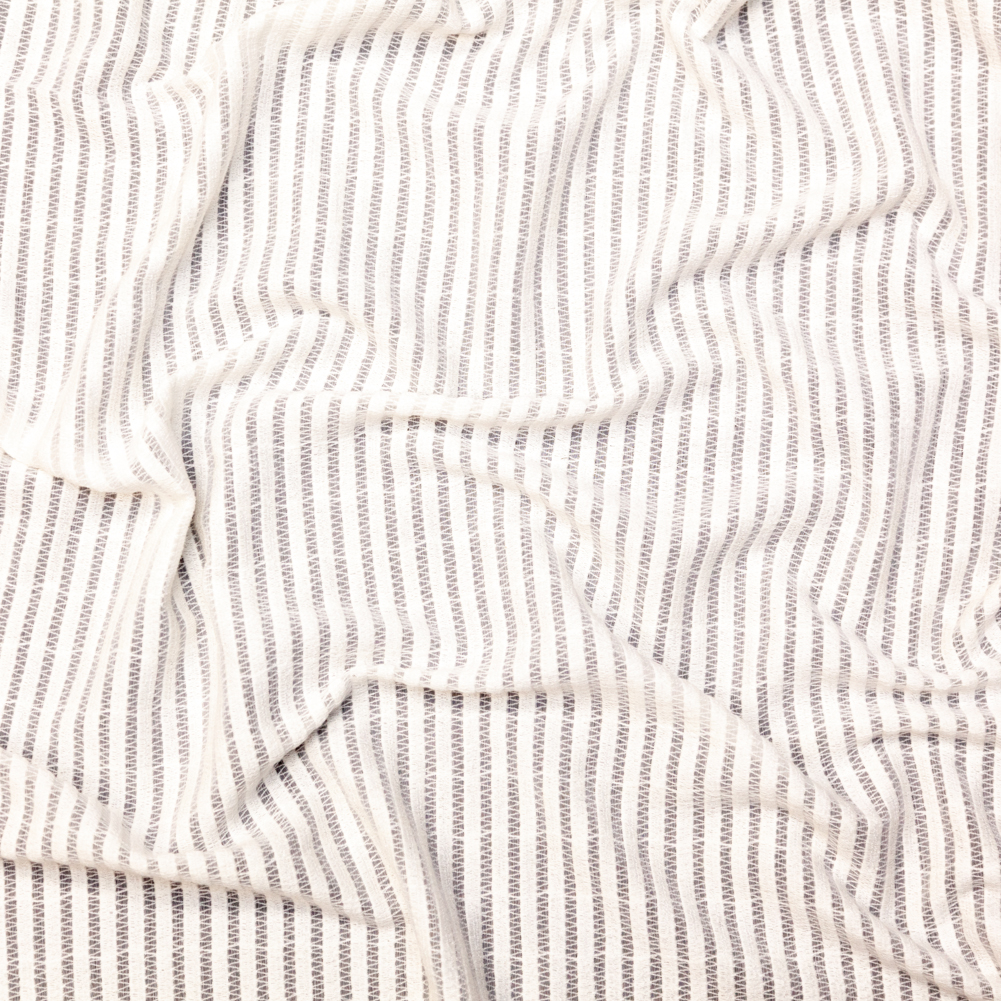 White Cotton Striped and Embroidered Crinkled Chiffon - Embroidered ...