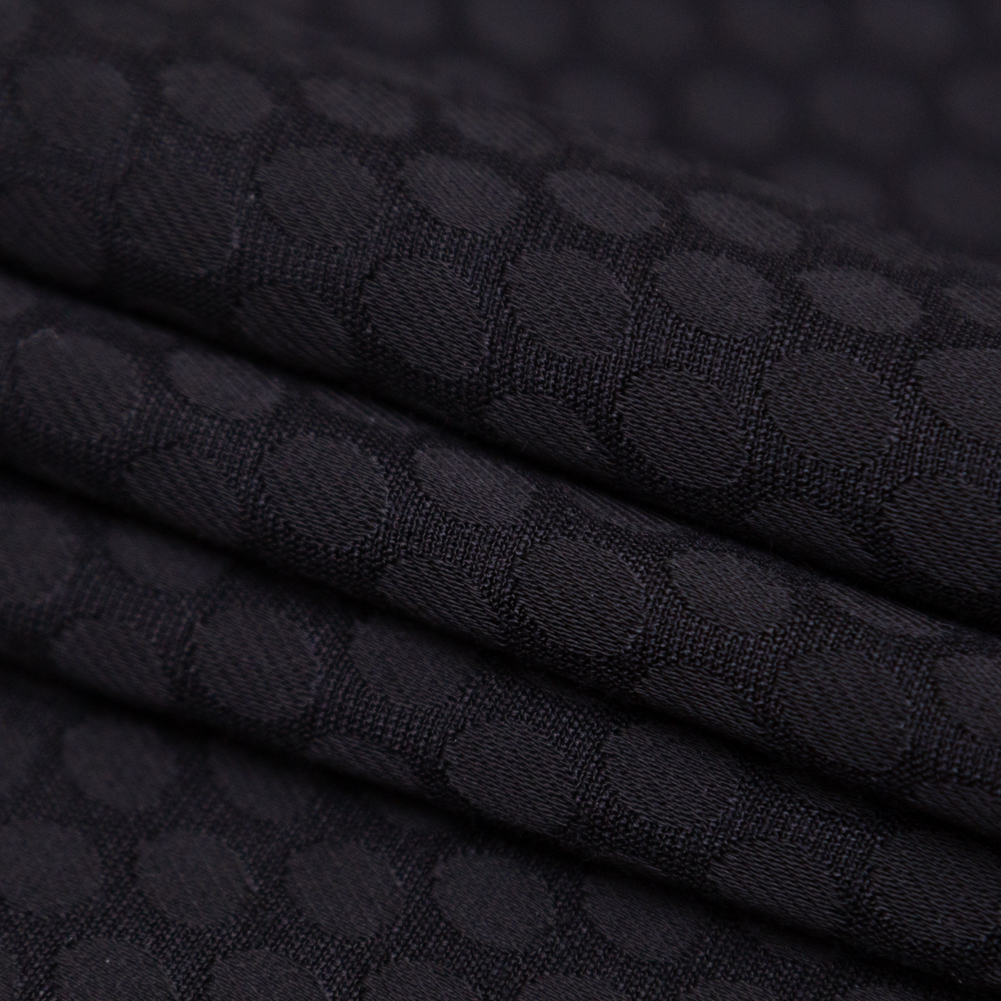 Black Circles Rayon Jacquard - Jacquard - Rayon - Fashion Fabrics
