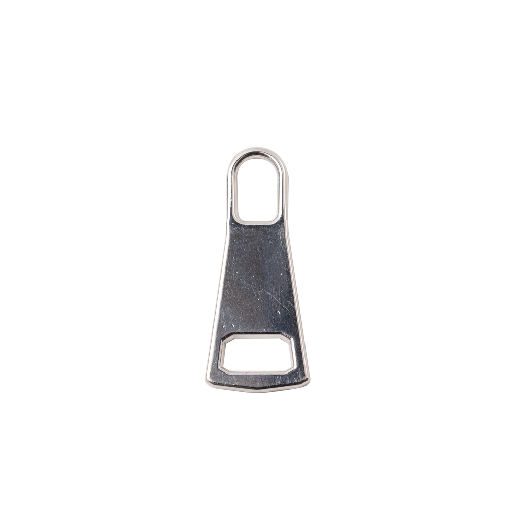 Mood Exclusive Italian Small Silver Flat Trapezium Metal Zipper