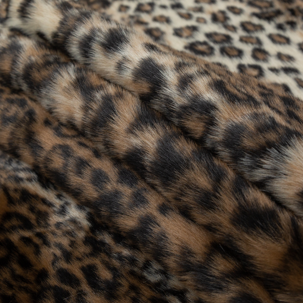 Taupe and Brown Leopard Heavy Faux Fur - Web Archived