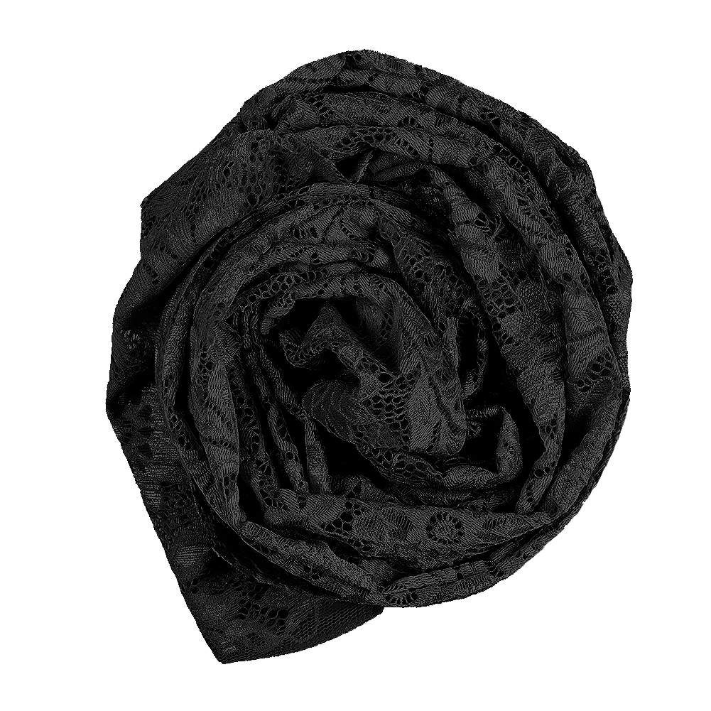 Mood Fabrics Black Floral Stretch Lace
