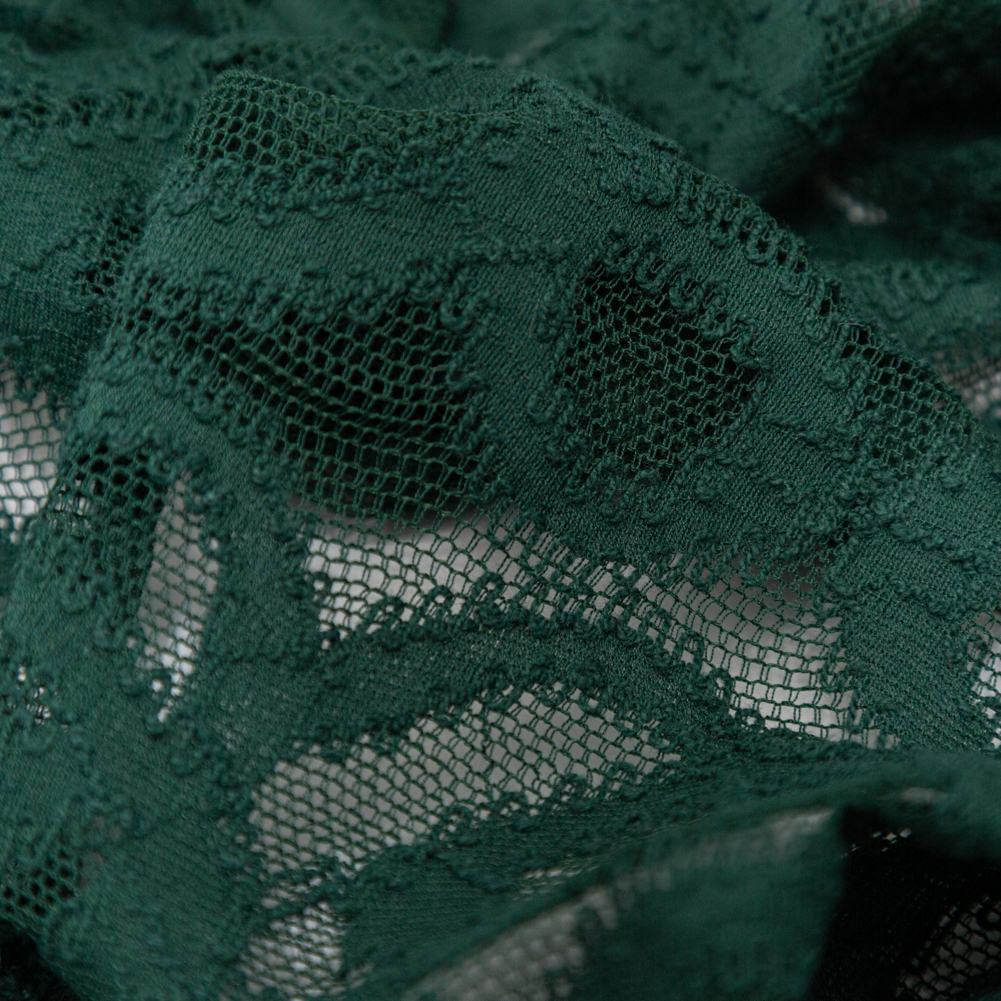 Sycamore Green Swirling Crochet Cotton Lace with Scalloped Eyelash ...