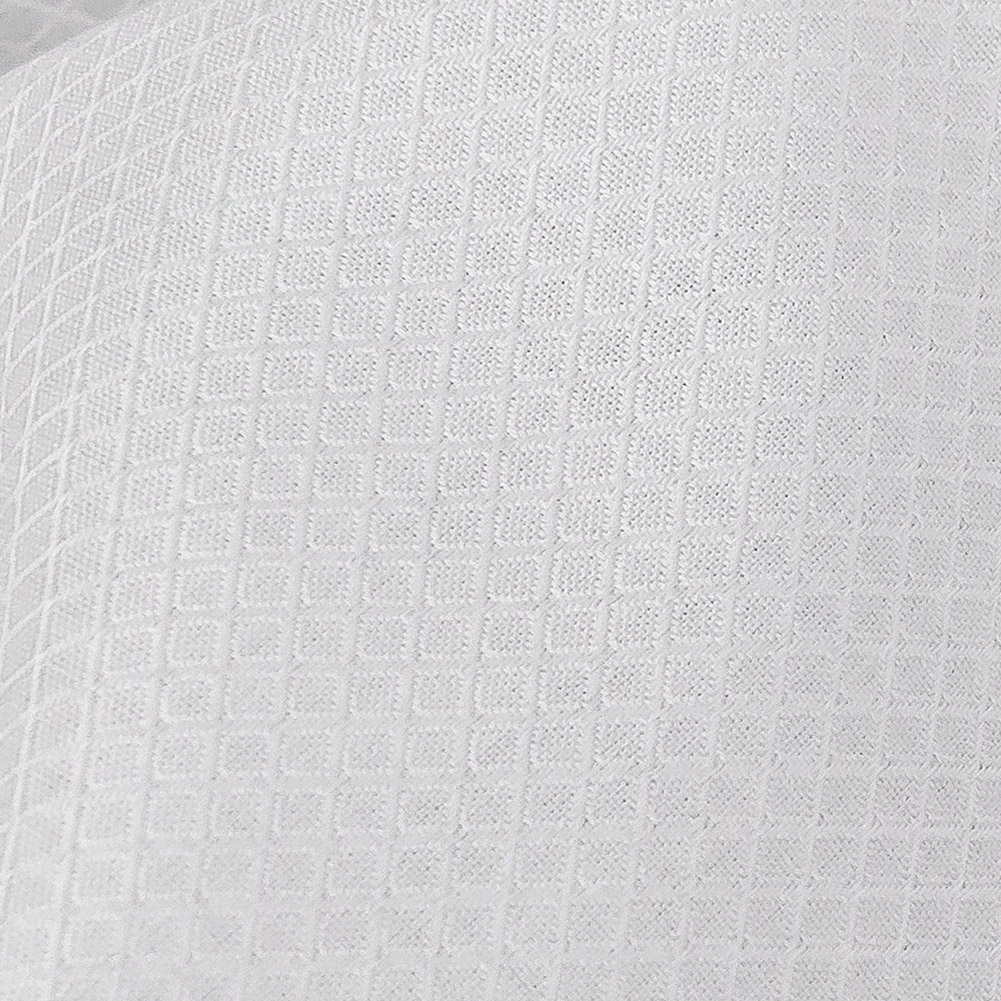 Premium White Diamond Patterned Dobby Cotton Shirting - Web Archived