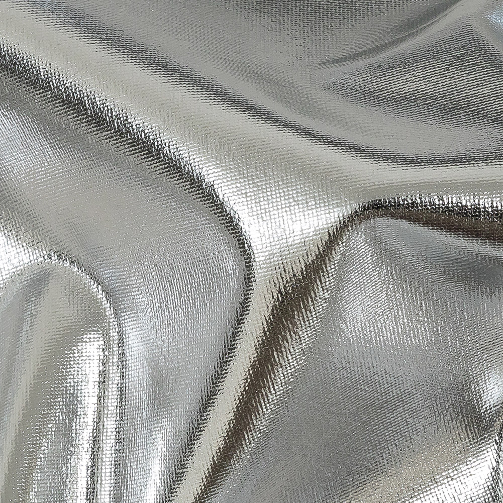 Metallic Silver Lightweight Faux Leather