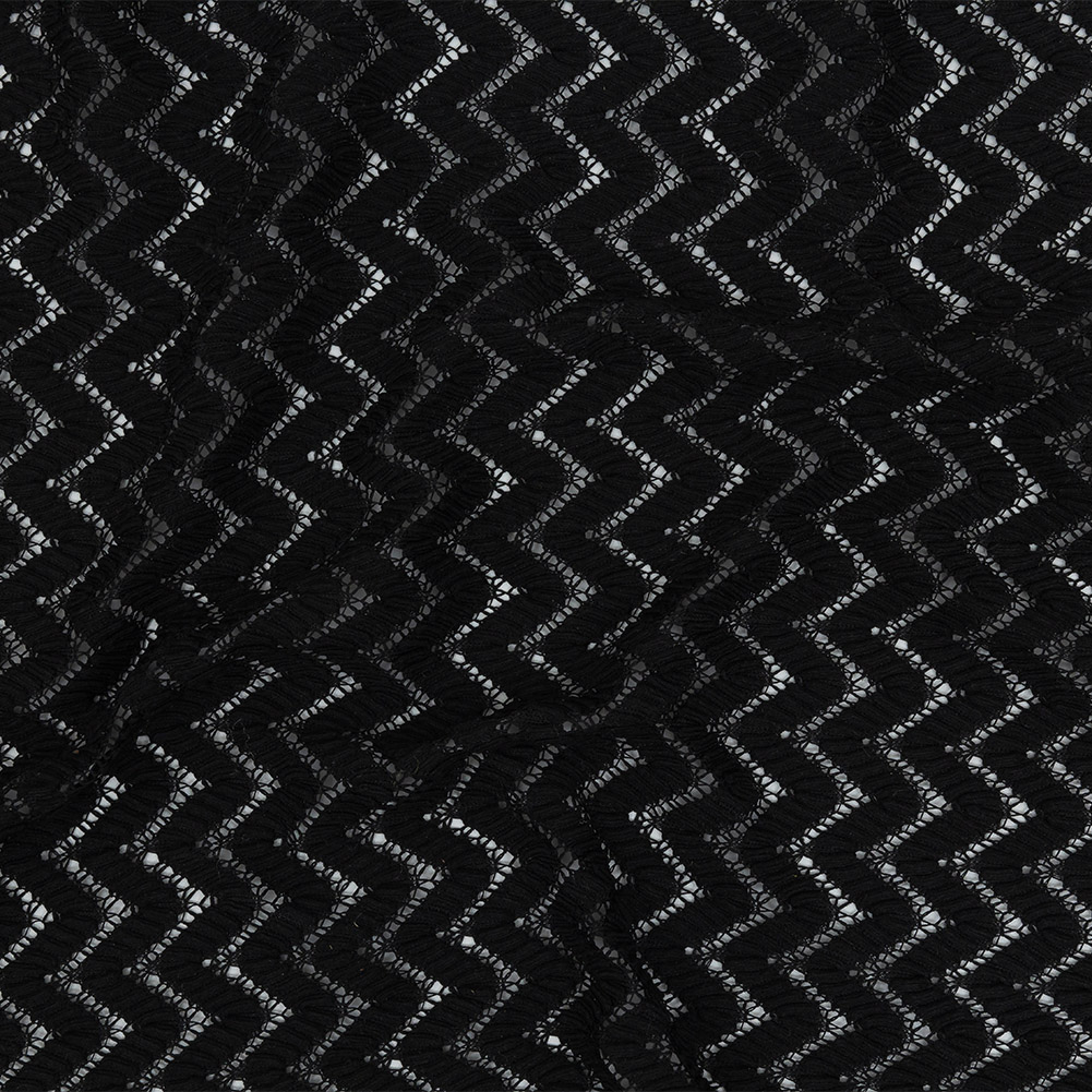 Black Zig Zag Crochet Lace with Finished Edges - Lace - Other