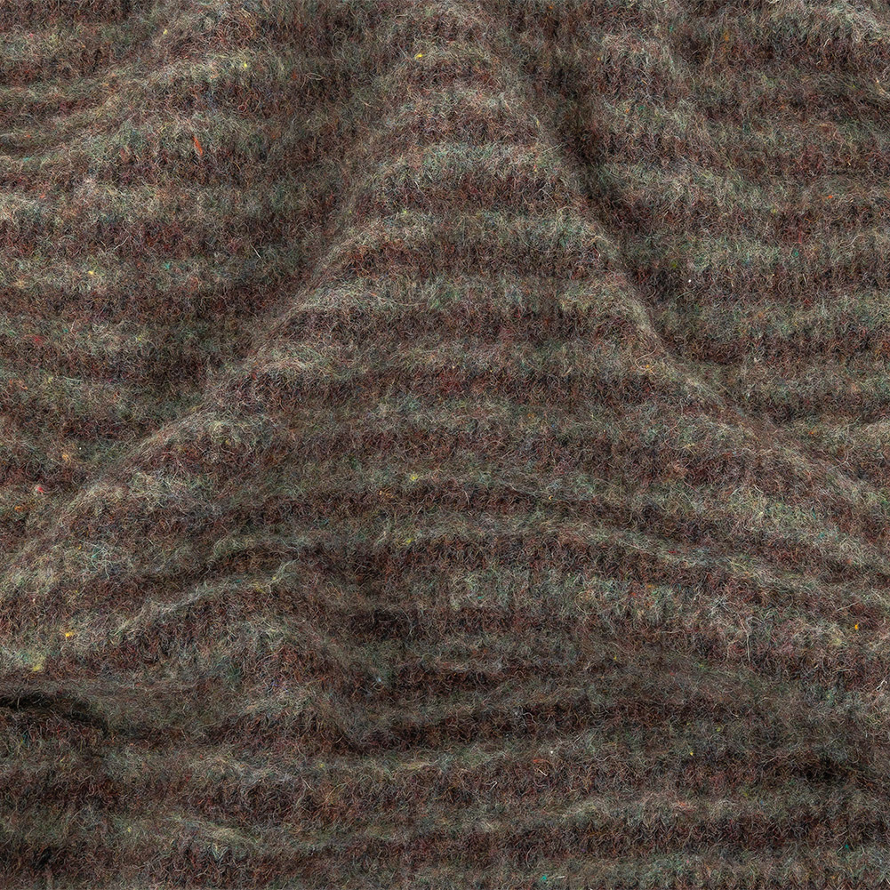 Gray and Brown Brushed Double-Faced Fuzzy Wool Knit - Wool Knits ...