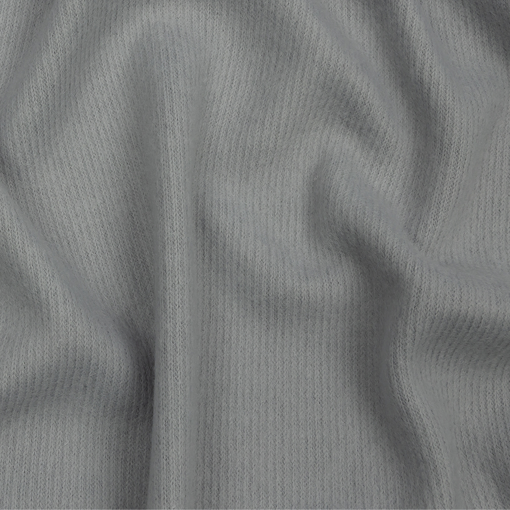 Silvery Gray Brushed Polyester Interlock Sweater Knit - Interlock -  Jersey/Knits - Fashion Fabrics