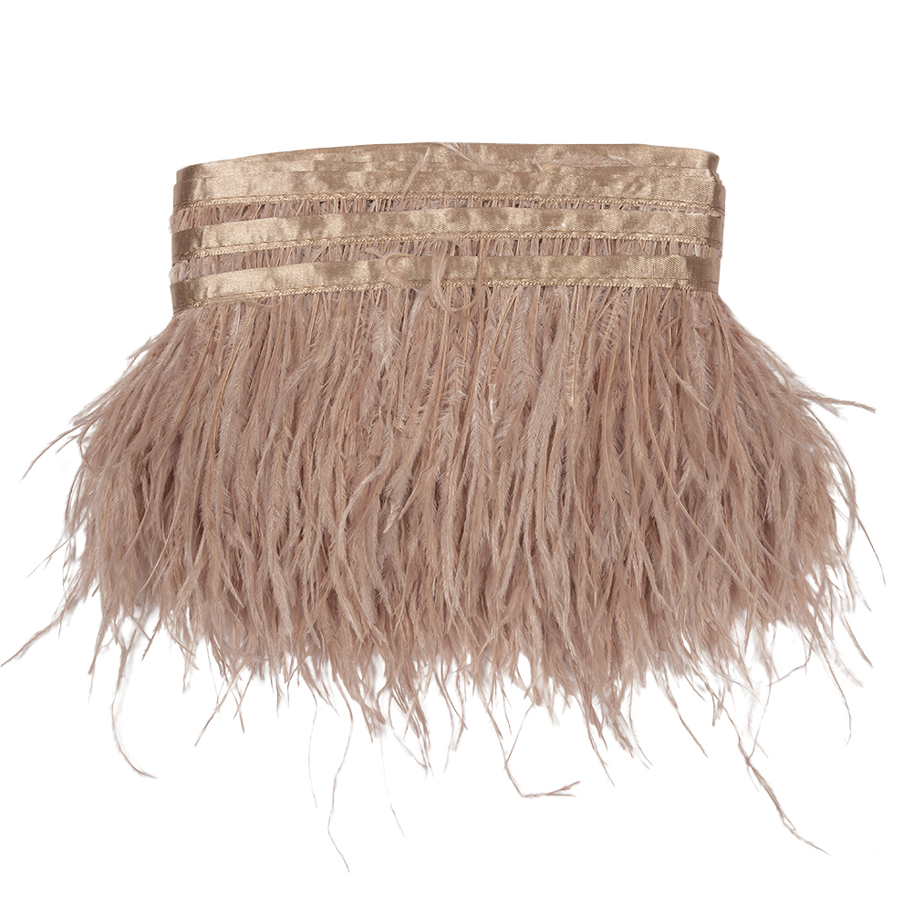 Trims by The Yard 12 Glossy Finish Vegan Leather Fringe Trim, Light Brown (Sold by The Yard)