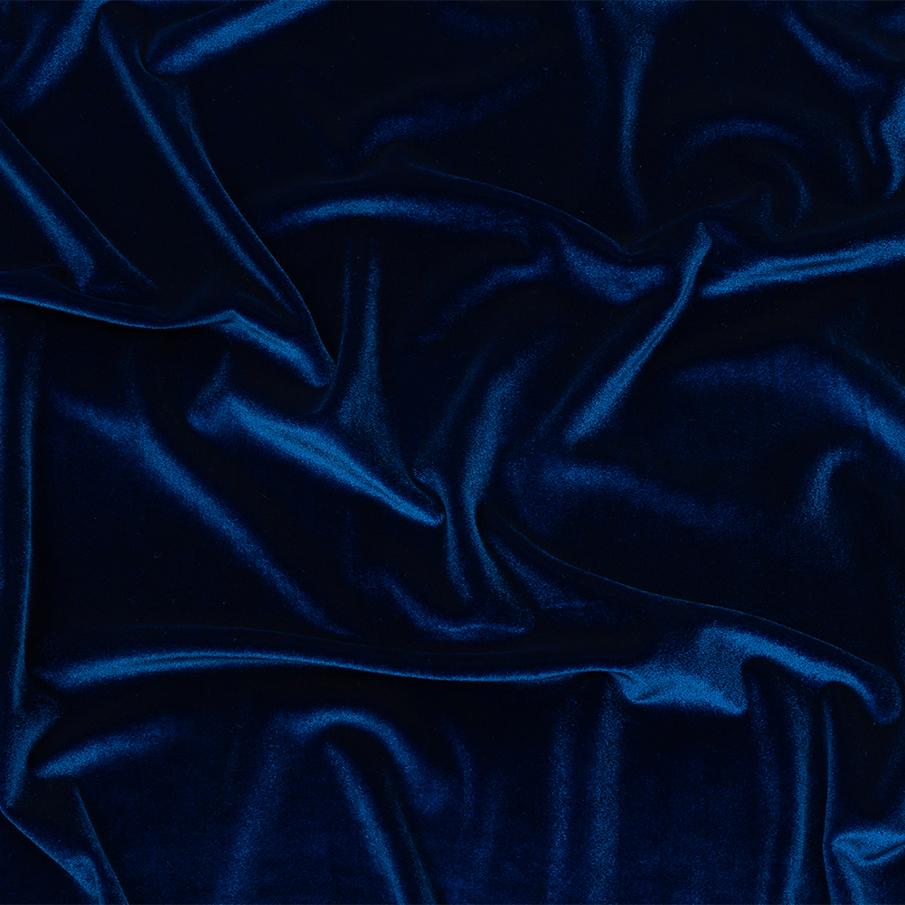 Royal Blue Stretch Polyester Velour - Velour - Jersey/Knits