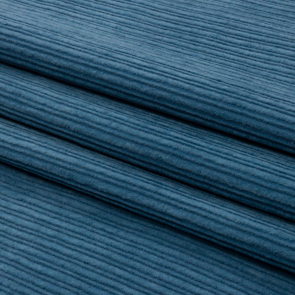 Country Blue Uneven Wales Cotton and Polyester Corduroy - Web Archived