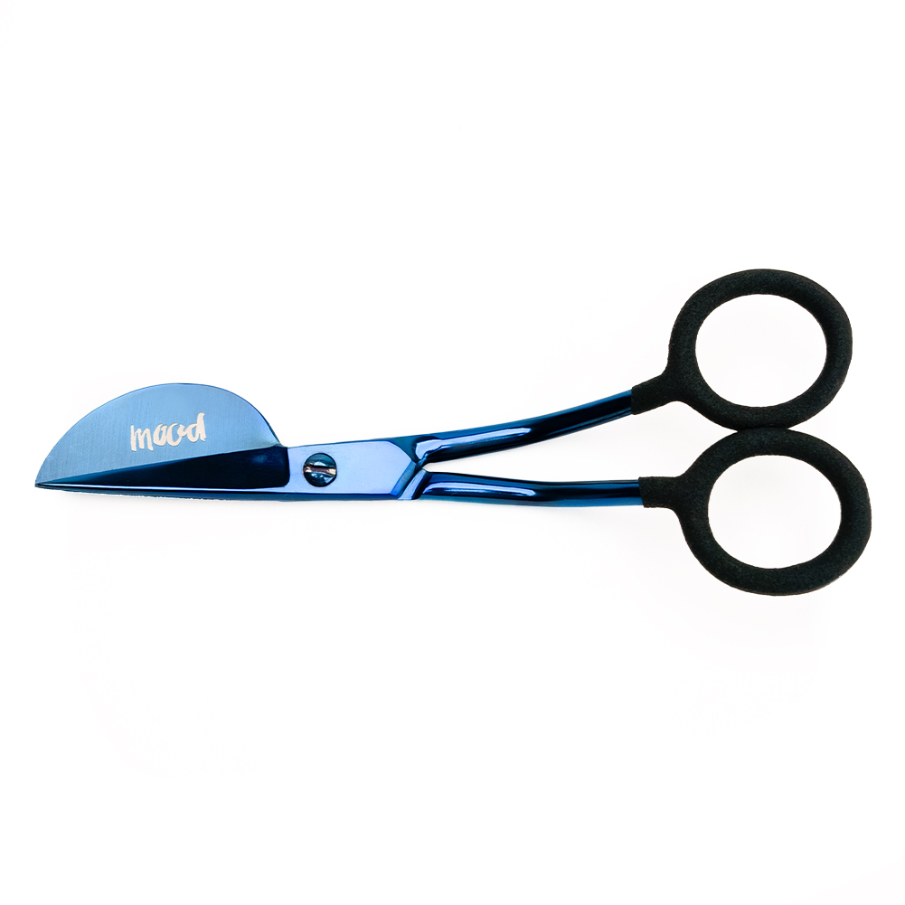 Mood Metallic Blue Duckbill Applique Scissors with Matte Rubber Grips - 6