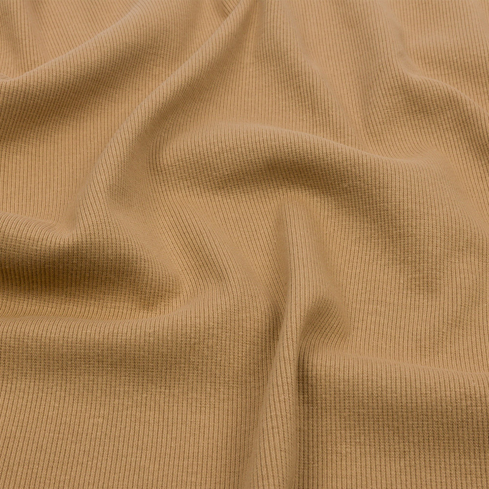 Tan Stretch Cotton 2x2 Rib Knit - Rib Knit - Jersey/Knits - Fashion Fabrics