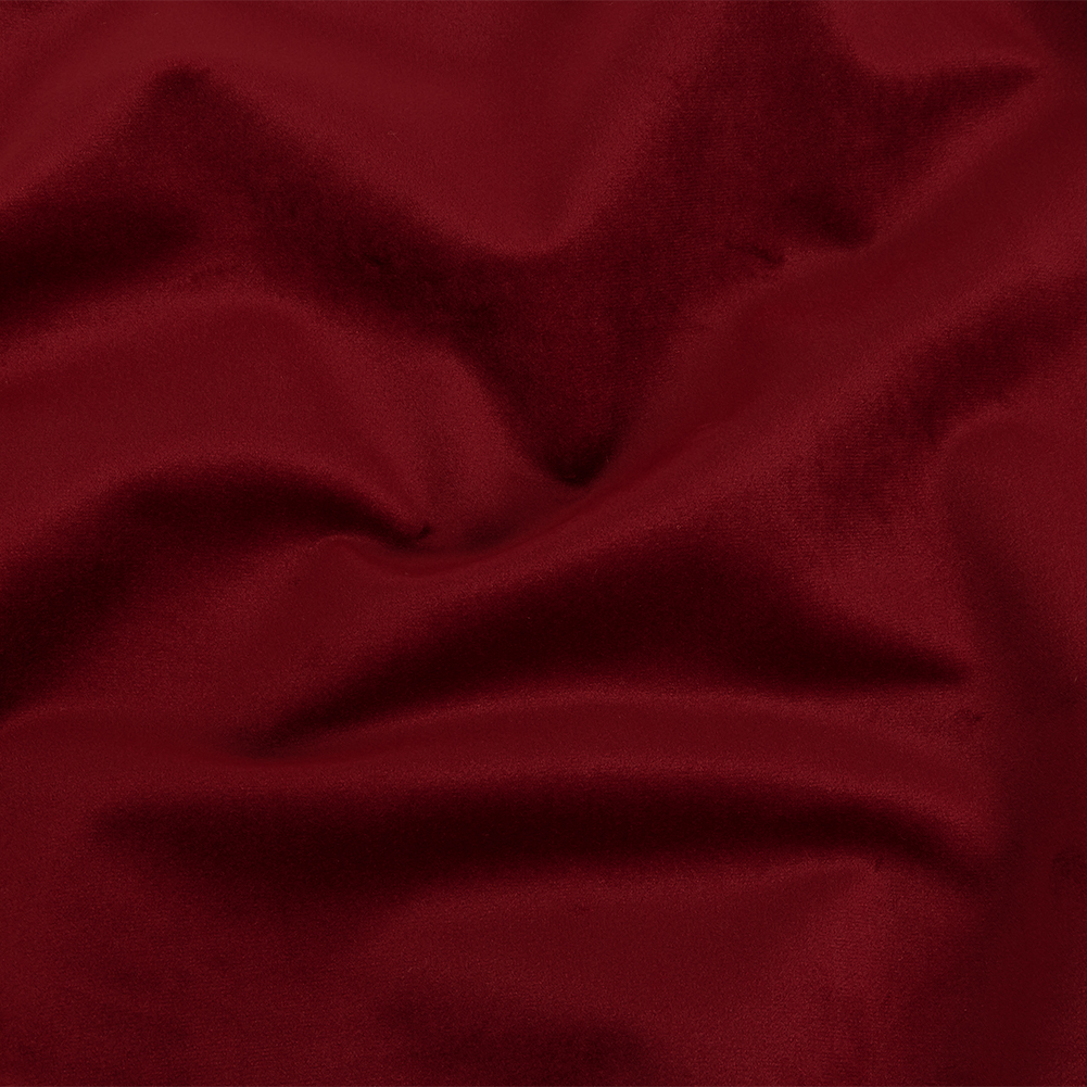 Cotton Velvet Fabric - Crimson