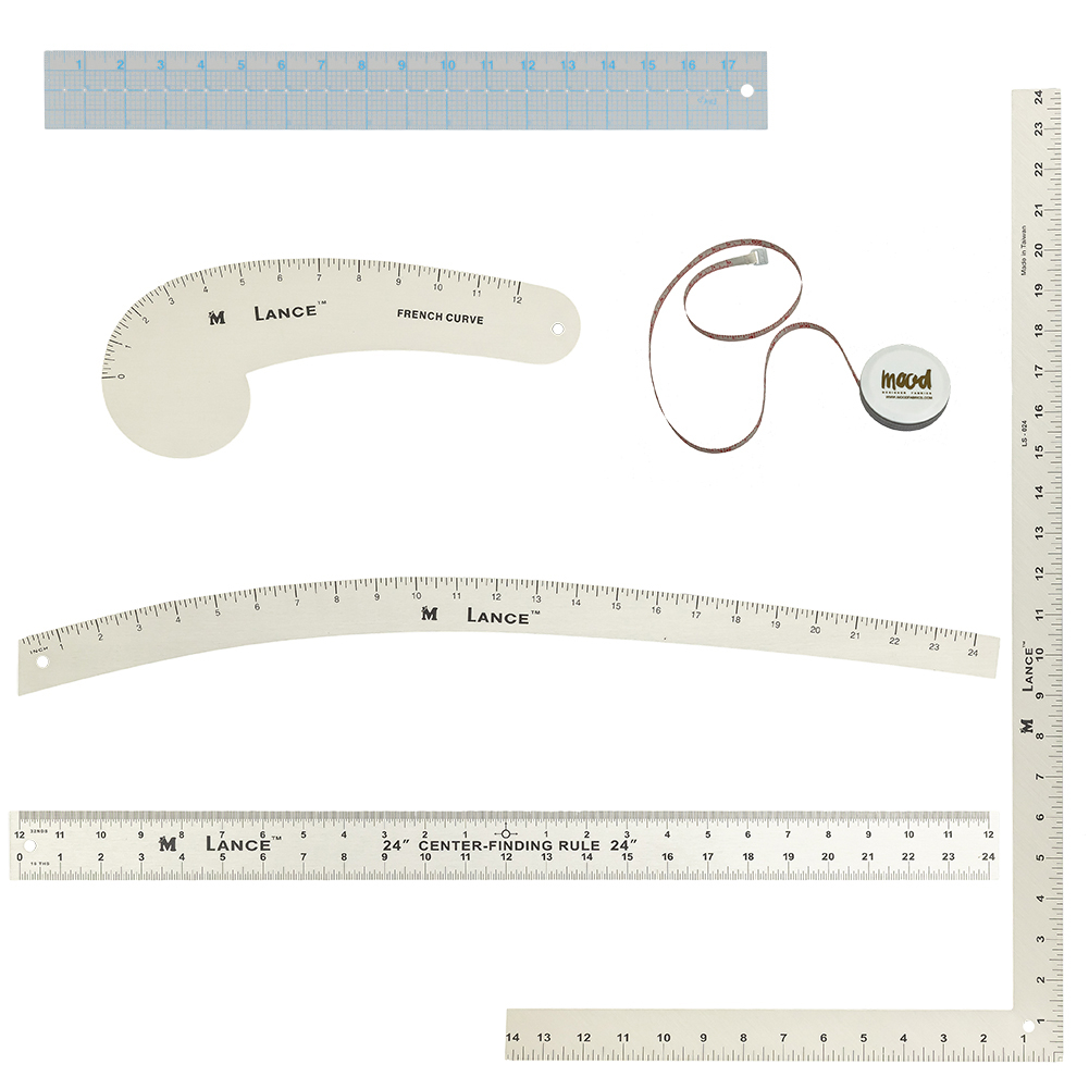 L Square, French Curve, Vary Form, Curve Stick, Fashion Design Rulers Pack